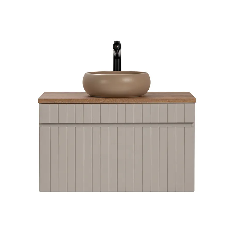 Mueble lavabo individual 80cm Zelie Cachemira y Madera - Baño
