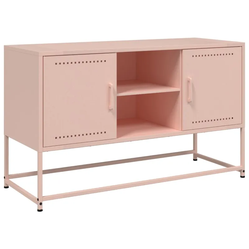 Mueble para TV - Mueble TV - Mesa de TV de acero blanco 100,5x39x60,5 cm