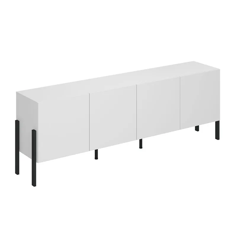 Mueble TV 4 puertas 200 cm Bérénice Blanco - Muebles
