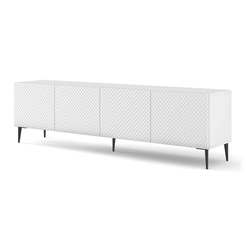 Mueble TV 4 puertas 200 cm Philaé Blanco - Muebles