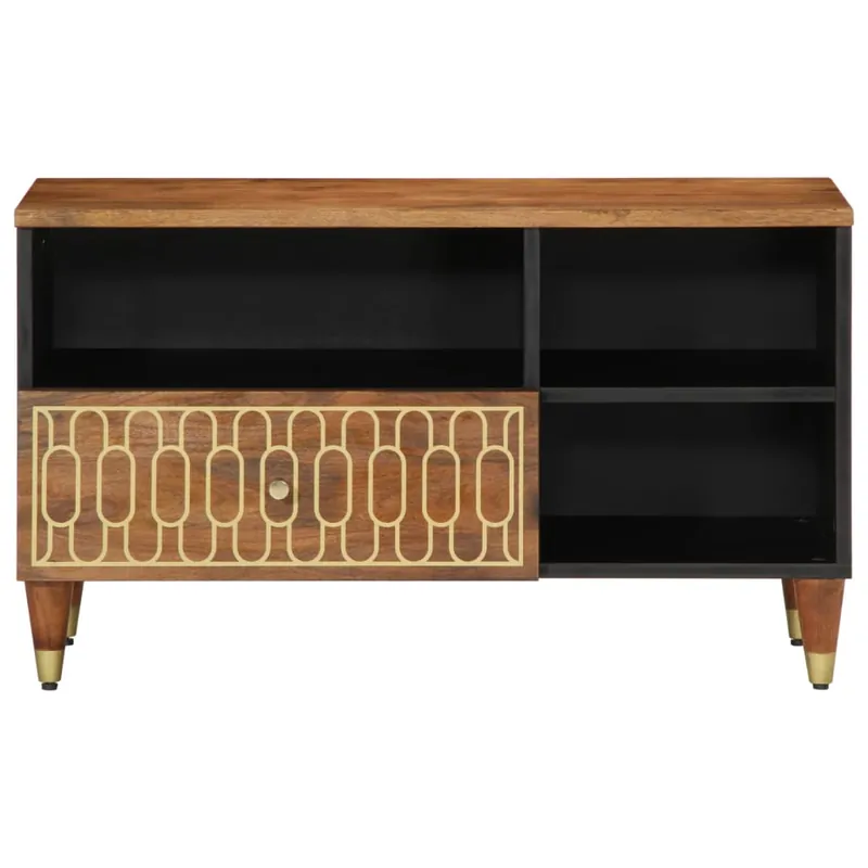 Mueble de TV madera maciza de mango 80x33x46 cm - Muebles