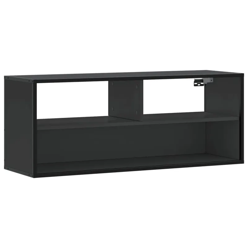Mueble TV - Mesa de TV metal y madera contrachapada roble humo 100x31x39,5cm