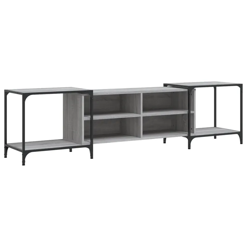 Mueble TV - Mesa de TV madera de ingeniería negro 203x37x50 cm