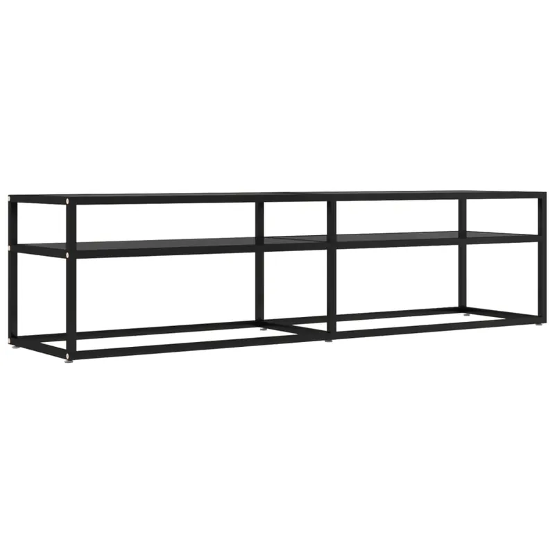 Mueble TV - Mesa de TV vidrio templado negro 160x40x40,5 cm