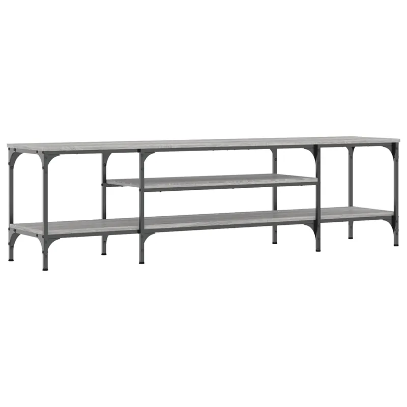 Mueble TV - Mesa de TV hierro y madera contrachapada gris Sonoma 161x35x45cm