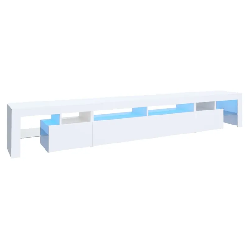 Mueble TV - Mesa de TV con luces LED gris hormigón 260x36,5x40 cm