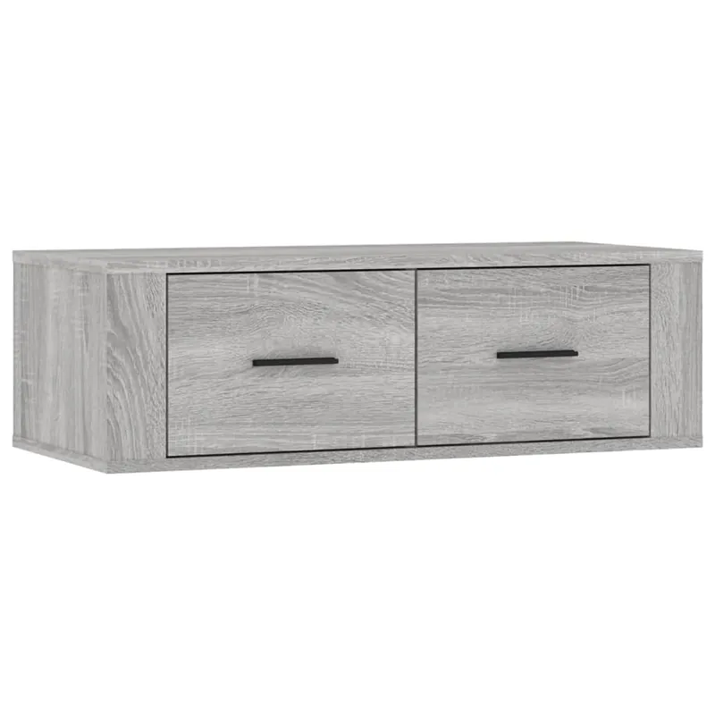 Mueble TV - Mesa de TV colgante madera roble ahumado 80x36x25 cm