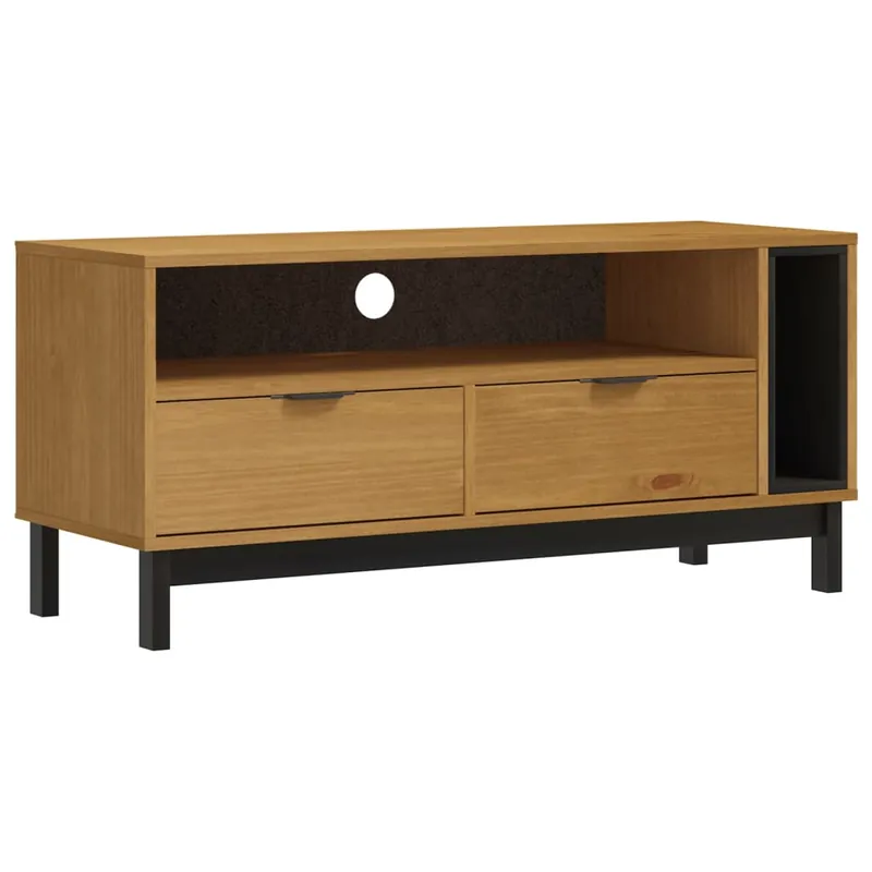 Mueble TV - Mesa de TV madera maciza de pino 110x40x50 cm
