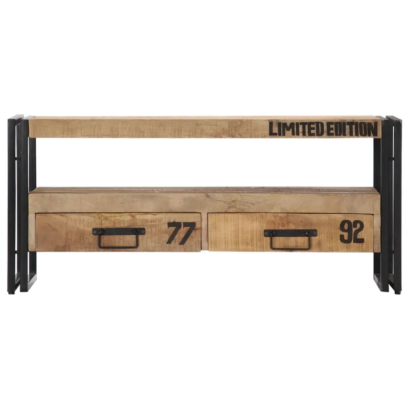 Mueble TV - Mesa de TV de madera maciza de mango 100x30x45 cm