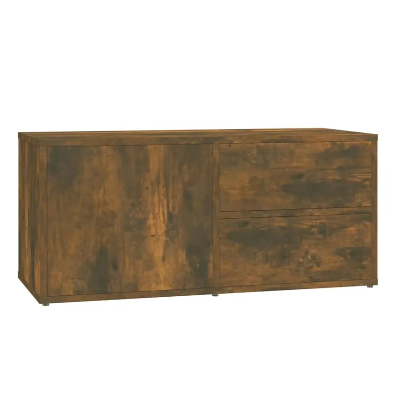 Mueble TV - Mesa de TV madera contrachapada roble ahumado 80x34x36 cm