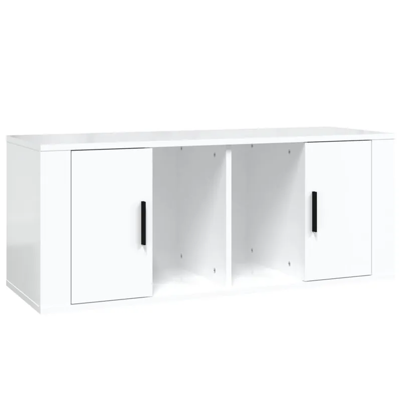 Mueble TV - Mesa de TV madera contrachapada color marrón roble 100x35x40 cm