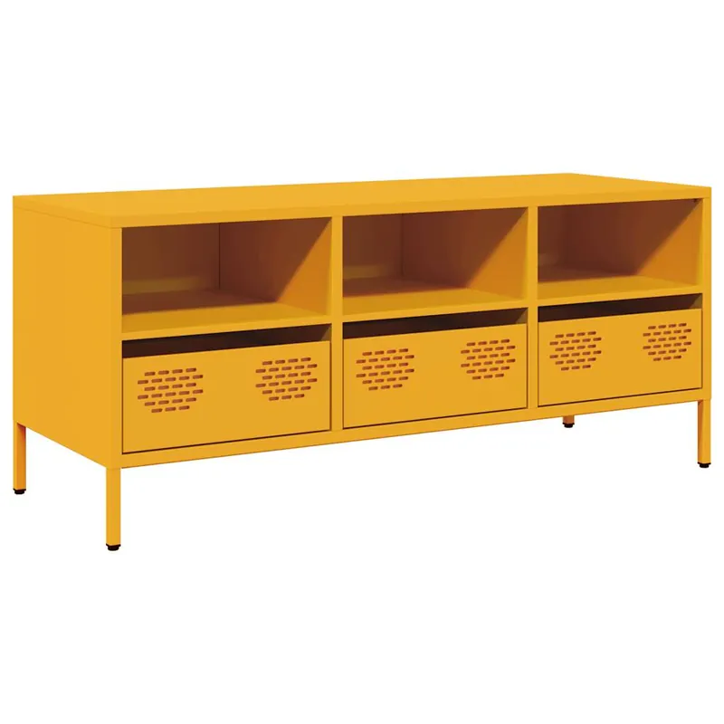 Mueble TV - Mesa de TV acero laminado en frío antracita 101,5x39x43,5 cm