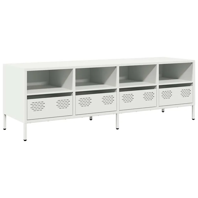 Mueble para TV - Mueble TV - Mesa de TV acero laminado en frío blanco 135x39x43,5 cm