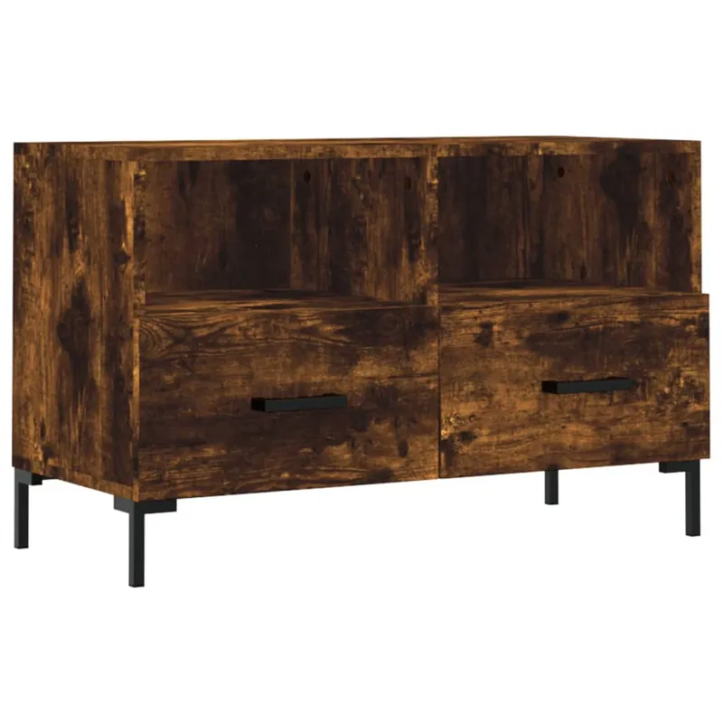 Mueble para TV - Mueble TV - Mesa de TV madera contrachapada roble ahumado 80x36x50 cm