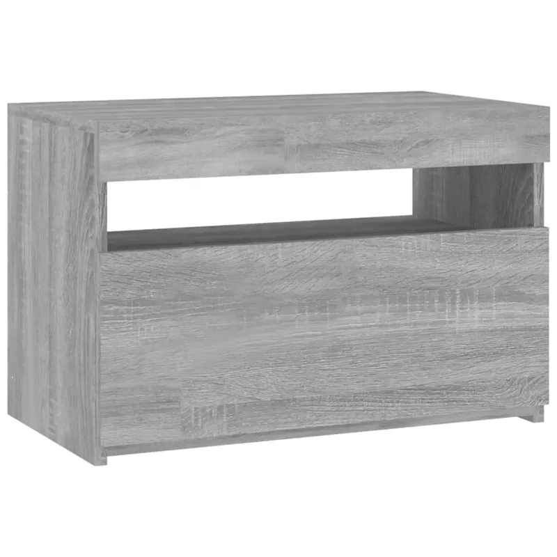 Mueble TV - Mesa de TV luces LED madera ingeniería envejecida 60x35x40 cm