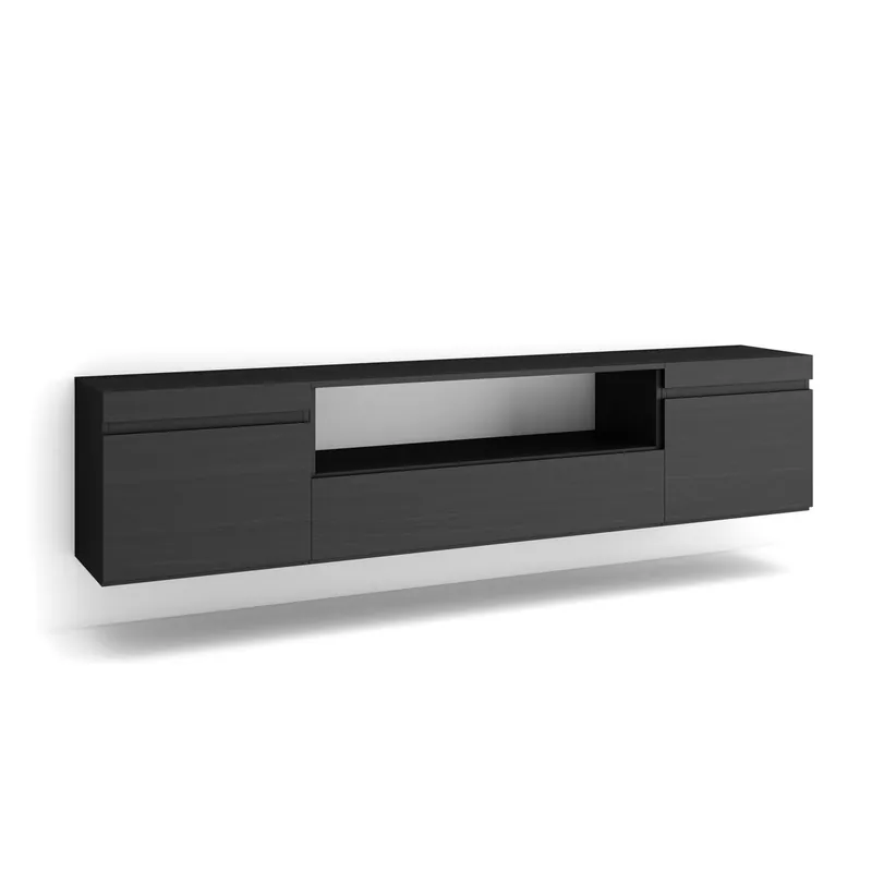 Mueble TV | Televisión | Muebles de salón, almacenaje | 200x45x35cm | Para TV hasta 80" | Colgado, Suspendido | Estilo Moderno | Cemento
