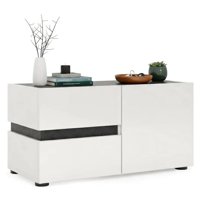 Mueble de Entrada 2 Cajones en Madera Noble - Muebles