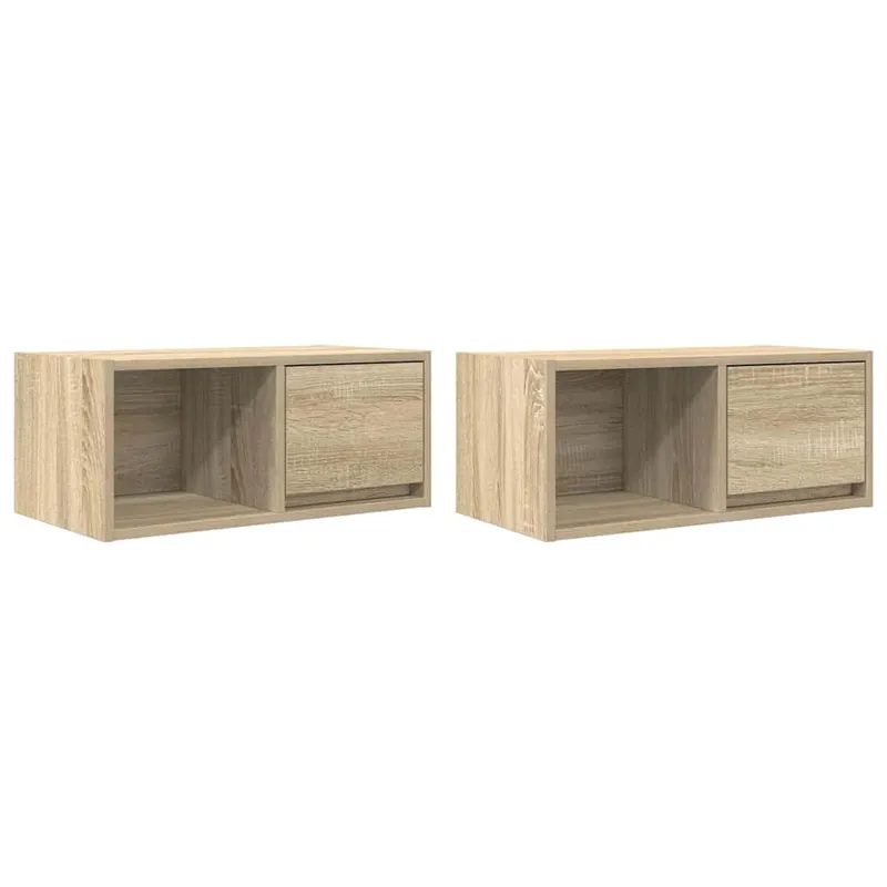 Muebles de TV - Mesas de TV 2 uds Blanco 60x31x25,5 cm Madera de ingeniería