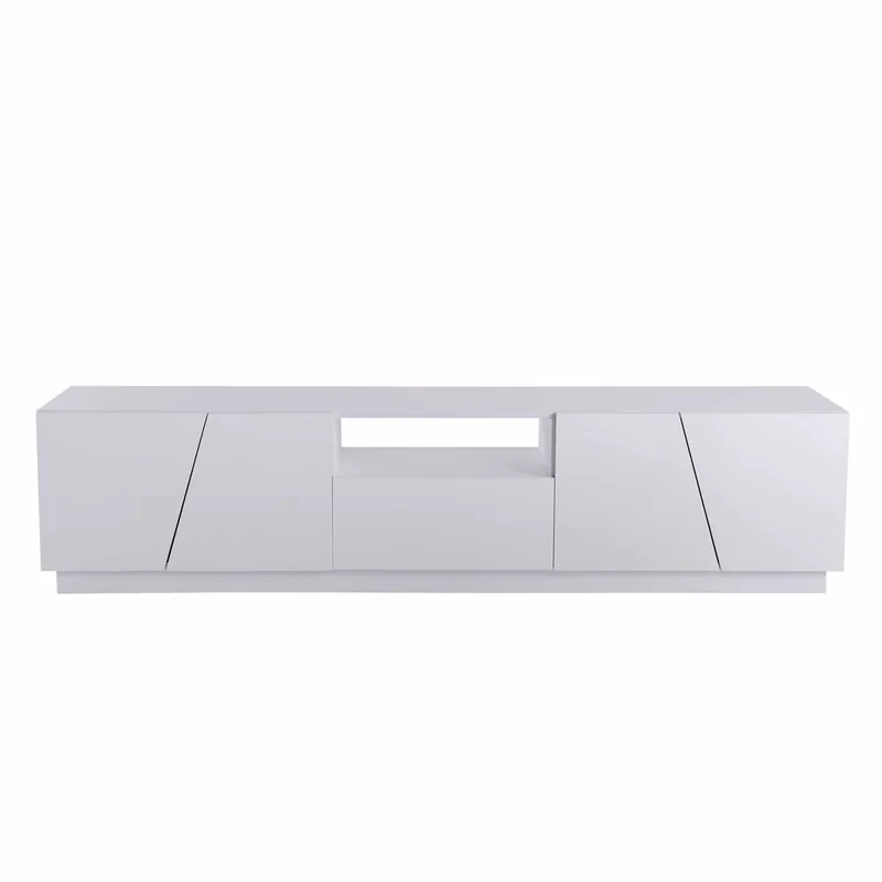 Mueble TV 170 cm - Estilo patchwork diagonal - Blanco