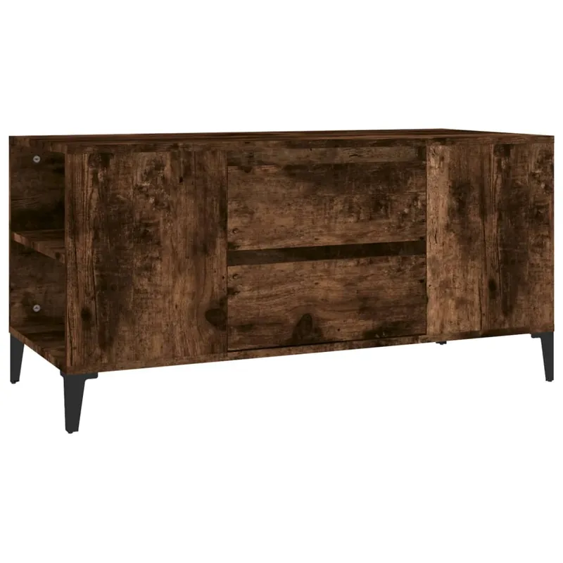 Mueble de TV madera contrachapada roble ahumado 102x44,5x50 cm - Muebles
