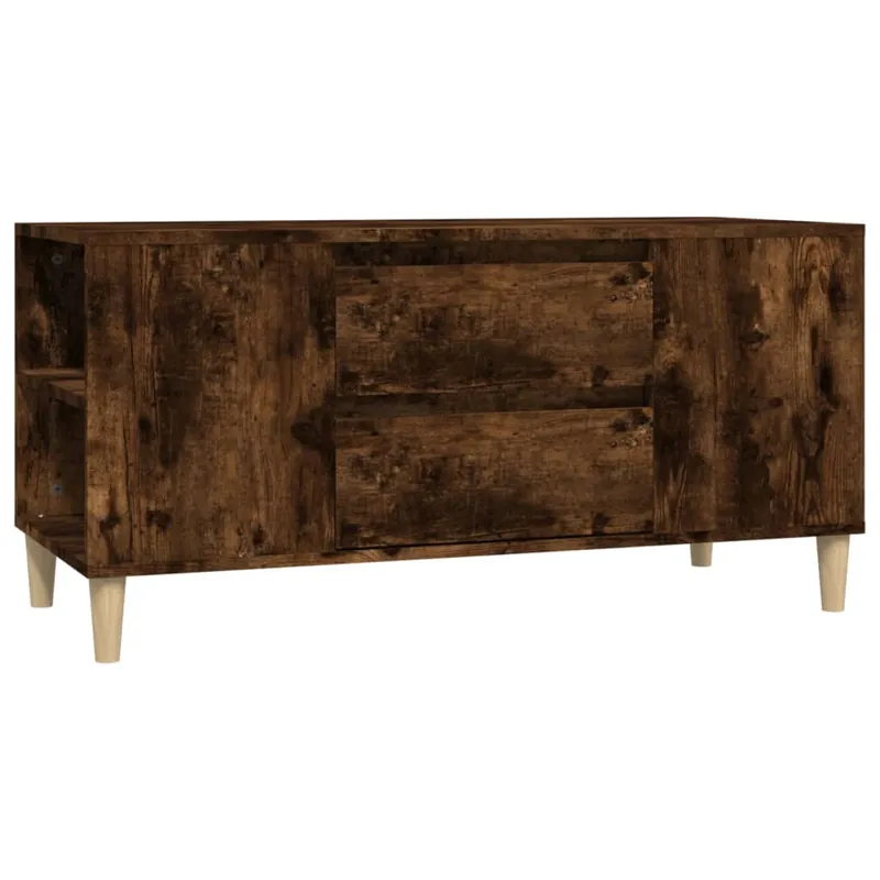 Mueble de TV madera contrachapada gris hormigón 102x44,5x50 cm - Muebles