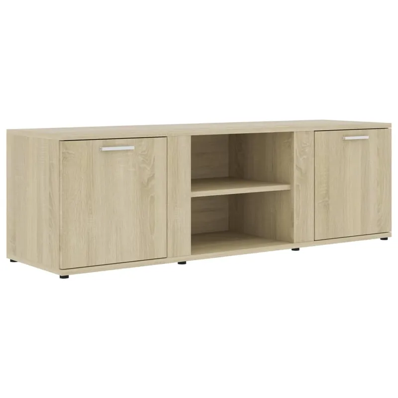 Mueble de TV madera contrachapada gris hormigón 120x34x37 cm - Muebles