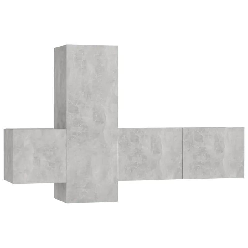 Juego de mueble para TV de 3 piezas aglomerado gris hormigón - Muebles