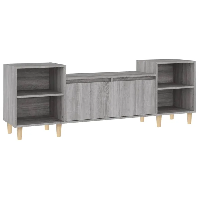 Mueble para TV madera contrachapada roble ahumado 160x35x55 cm - Muebles