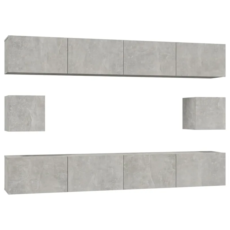Set de muebles para TV 6 piezas madera contrachapada roble sonoma
