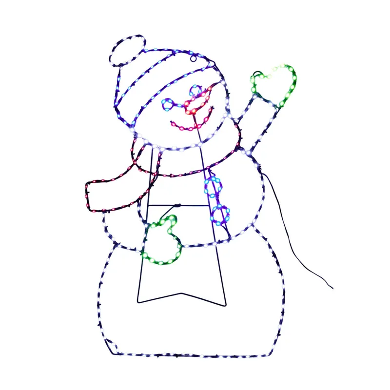 Well Home Muñeco de Nieve Ondulante con 246 LEDs con función de temporizador y varios colores 79cm - Decoración