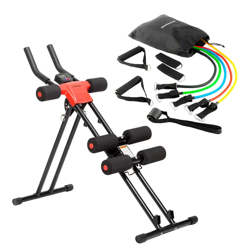 Pack Bandas de Resistencia y Máquina de Abdominales con Accesorios y Guía de Ejercicios InnovaGoods - Deporte