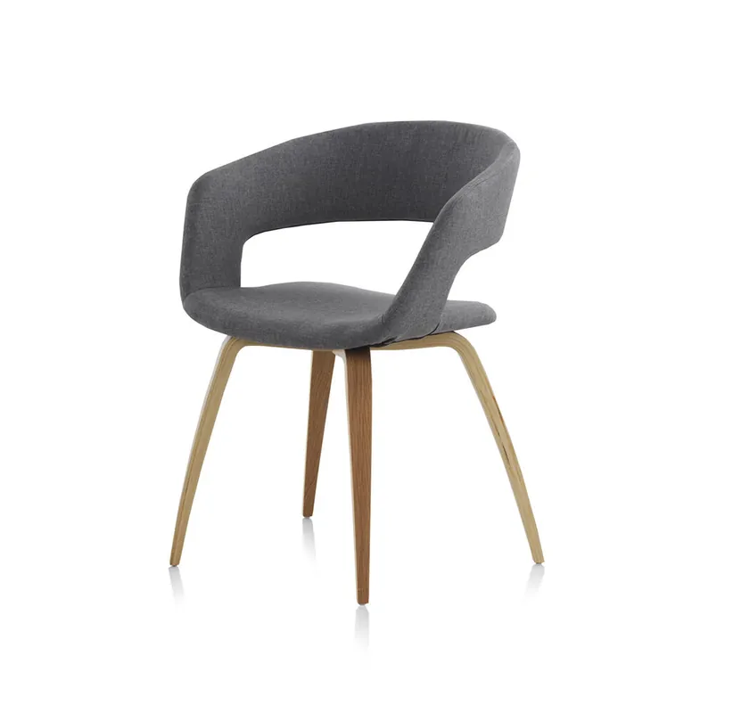 Pack de dos sillas tapizadas de madera gris - Muebles