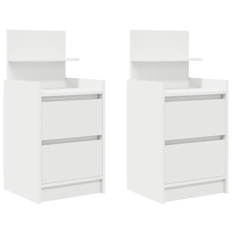 Pack de 2 mesitas de noche Este 2 cajones + estante 80x38x34 cm - Muebles