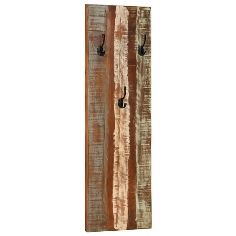Pack de 2 percheros de pared con 3 ganchos madera 110x36x3 cm - Decoración