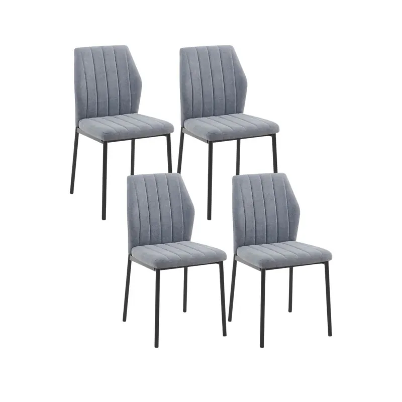 Pack de 4 sillas de comedor Loreto gris 86x43x50 cm - Muebles
