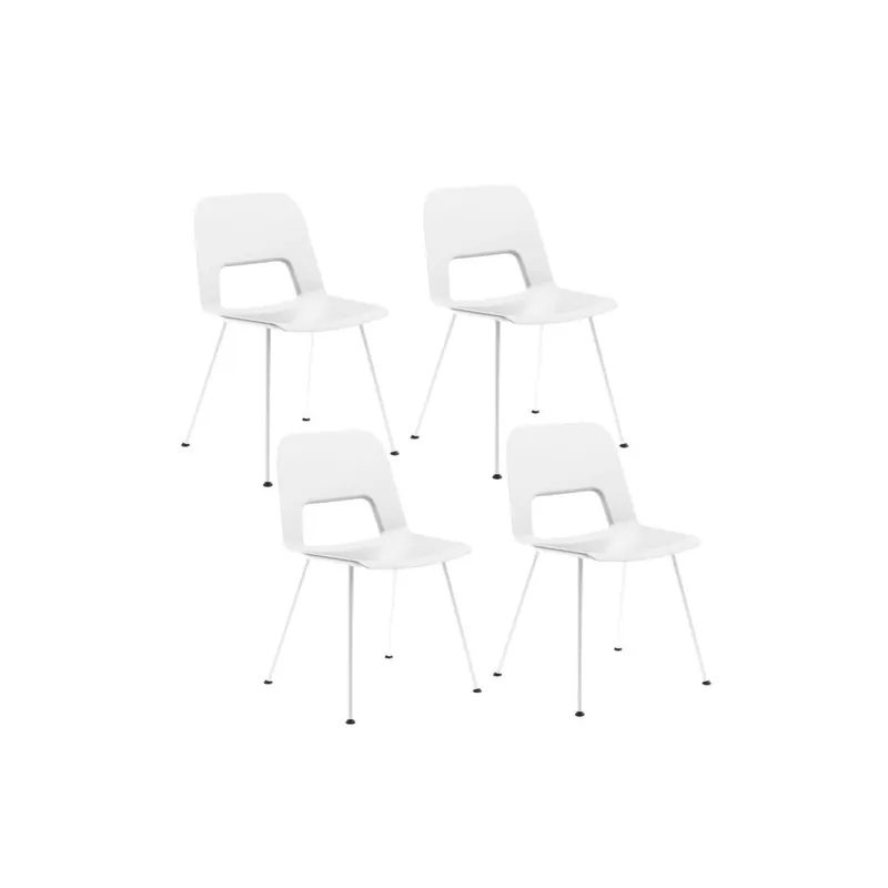 Pack de 4 sillas de exterior Zip apilables con protección UV blanco Adec - Jardín