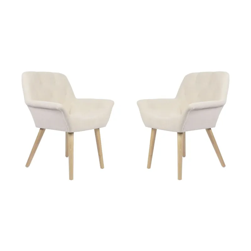 Pack de 2 sillas Nature acolchado microfibra beige 82x67,5x64 cm Adec - Muebles