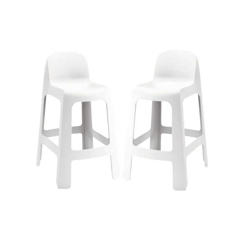 Pack de 2 taburetes Bark apilable con protección anti UV blanco Adec - Jardín