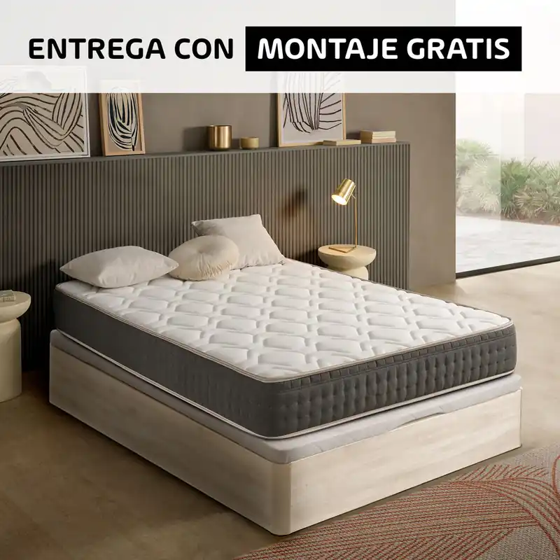 Pack ESTANDAR 90x190cm visco y canapé artico SOMNALIS - Descanso