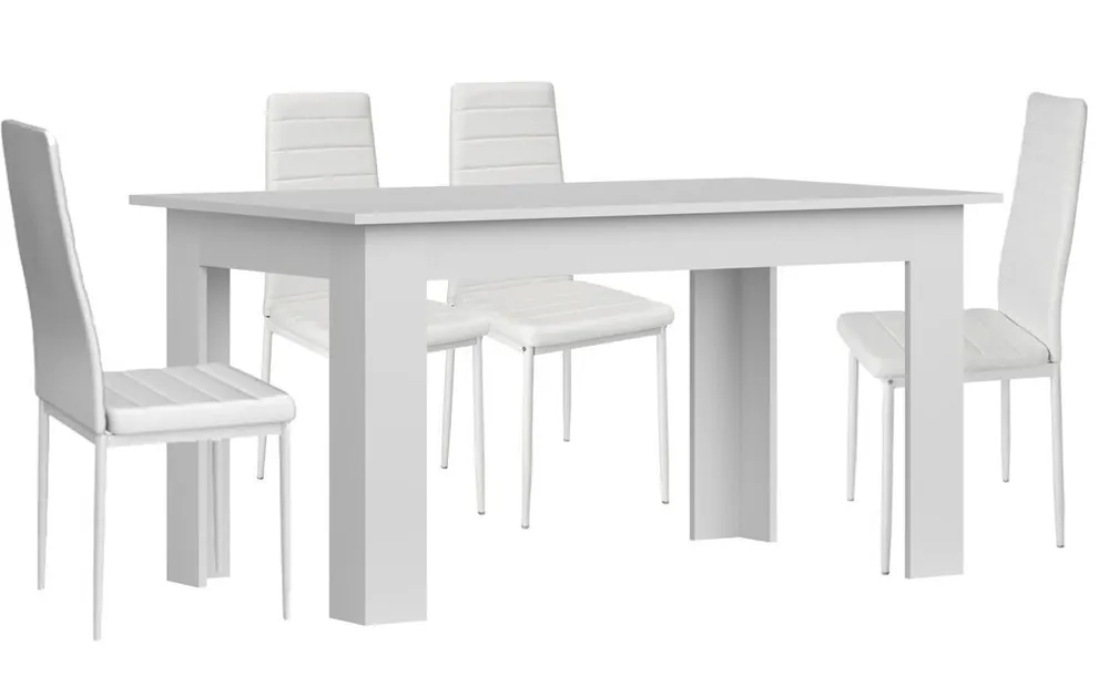 Pack Mesa de Comedor o Cocina + 4 Sillas en Polipiel/metal - Muebles
