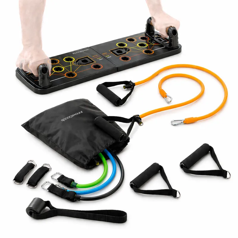 Pack Tabla de Flexiones Push-Up y Bandas de Resistencia InnovaGoods