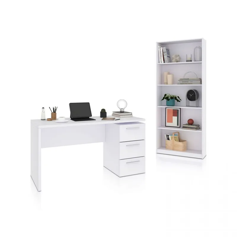 Pack office Sasha Plus Blanco Artik (Blanco Mate) 138 x 74 x 60 cm - Muebles