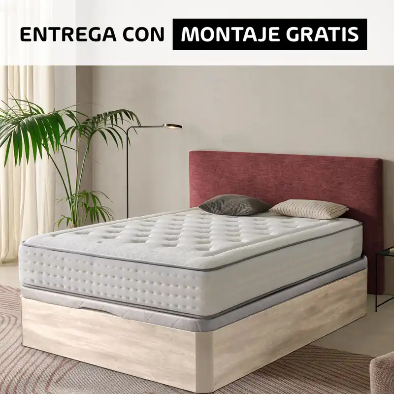 Pack ONE 90x190cm muelles y visco y canapé artico SOMNALIS - Descanso