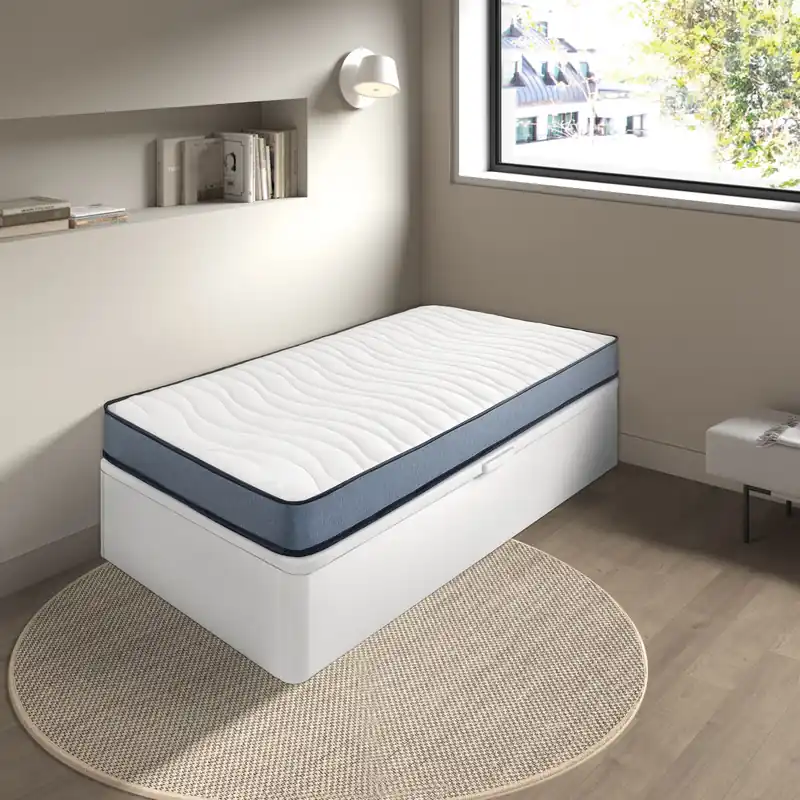 Pack SHERPA 15 90x190cm espuma y canapé lateral blanco SOMNALIS - Descanso