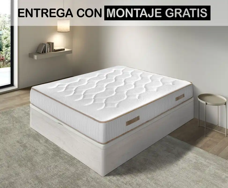 Pack SHERPA 28 150x190cm ensacado y canapé glaciar SOMNALIS - Descanso
