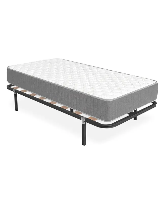 Pack somier lama ancha con Colchón viscoelástico con muelles Aurea 90 x 190 cm Altura 27cm Firmeza media alta Tejido Transpirable y Antiacaros - Descanso
