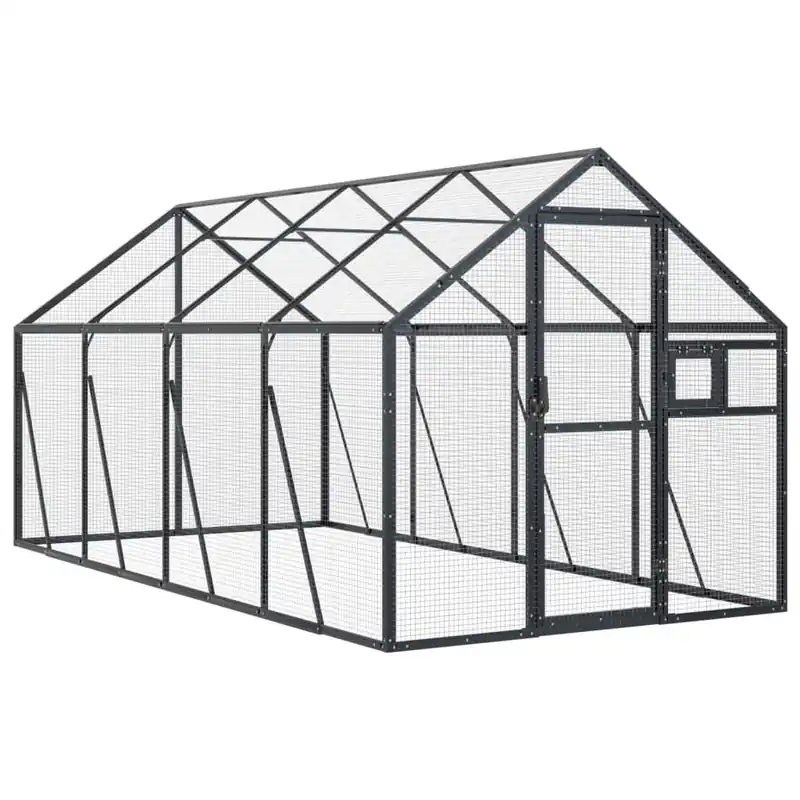 vidaXL Pajarera de aluminio gris antracita 179x100x185 m - Jardín