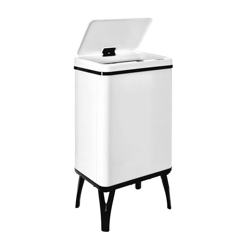 WELL HOME MOBILIARIO & DECORACIÓN Cubo de basura inteligente con apertura automática y contacto manual de 40L, 35,5x26x71,5cm color blanco. - Baño