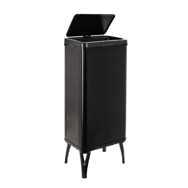 WELL HOME MOBILIARIO & DECORACIÓN Cubo de basura inteligente con apertura automática y contacto manual de 60L, 35,5x26x95,5cm color negro. - Baño