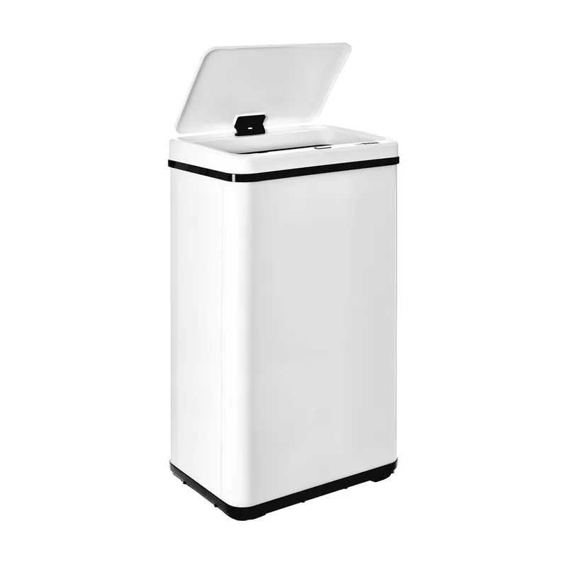 WELL HOME MOBILIARIO & DECORACIÓN Cubo de basura inteligente SIN patas con apertura automática o contacto manual, 50L, Alto: 67,5 (x35,5x26), blanco. - Baño